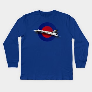 Vulcan Bomber in RAF Roundel Kids Long Sleeve T-Shirt